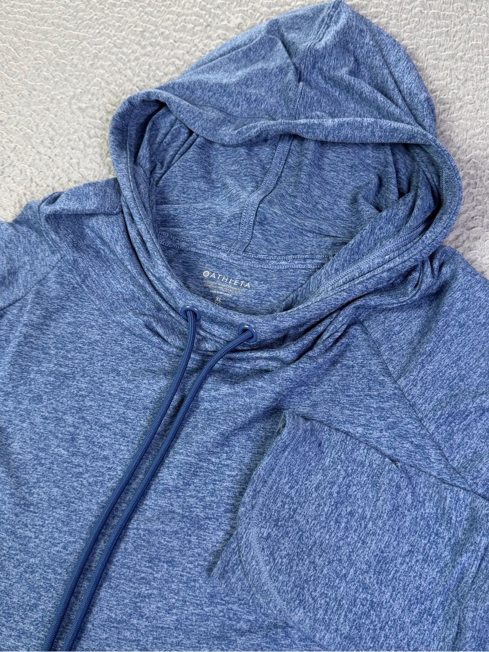 Athleta Uptempo Hoodie Sweatshirt Womens XL Blue Long Sleeve Athletic Relaxed